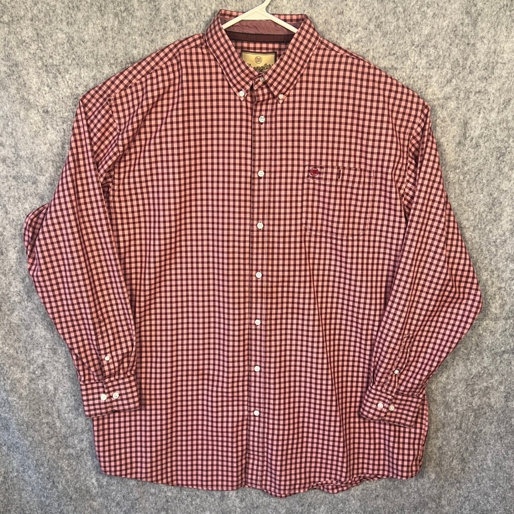 Wrangler Men's 3XLT‎ Gingham Check Button Down Shirt Red White MGSR249 Tall